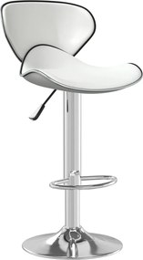 vidaXL Scaun de bar, alb, piele ecologică