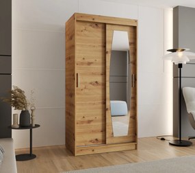 Dulap de haine 100 cm Rosaria (Stejar artisan). 1126288