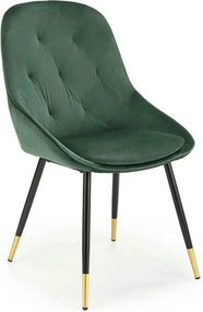 Scaun K437, verde inchis/negru, stofa catifelata/metal, 49x55x88 cm