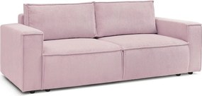 Canapea roz-deschis extensibilă cu tapițerie din catifea reiată 245 cm Nihad – Bobochic Paris