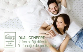 Topper saltea Viva Memory Dual Confort 90x200 cm, H 6 cm