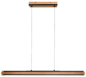 Lustră neagră/în culoare naturală LED Deacon – Trio