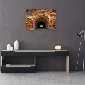 Tablou pe sticlă - tunel în stâncă (70x50 cm)