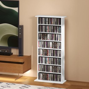 HOMCOM Unitate de Stocare 360 CD/185 DVD/185 Blu-ray - Alb | Aosom Romania