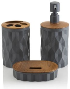 Set de baie REINA 5 buc. antracit/maro