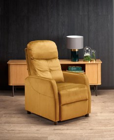 Fotoliu recliner Felipe 2 velvet mustariu H103 cm