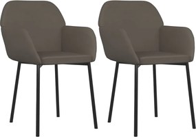 vidaXL Scaune de bucătărie, 2 buc., gri închis, catifea