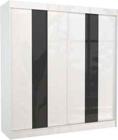 Dulap cu usi glisante 200x215 cm, Karen, ADRK Furniture (Culoare: Sonoma / Alb Lacobel)