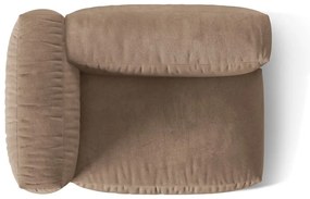 Modul pentru canapea modulară maro deschis cu tapițerie din catifea (cu colț pe partea stângă) Martina – Micadoni