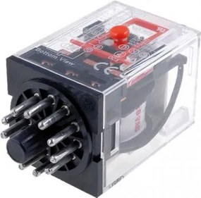 Releu intermediar cu led si test buton 11 picioare DC 110V ADELQ