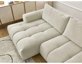 Colțar bej extensibil/cu spațiu de depozitare (cu colț pe partea stângă/cu șezlong) Fuji – Bobochic Paris