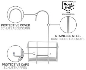 Raft pentru baie argintiu lucios de agățat din oțel inoxidabil Milito – Wenko
