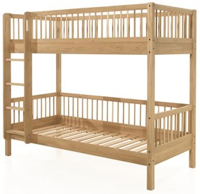 Set FORREST OAK format dintr-un Pat copii supraetajat (90 x 200 cm), un sertar și o bară de siguranță.
