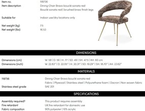 Scaun design elegant LUX Bravo, boucle sonata red