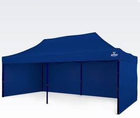 Foișor de grădină 3×6 m – pliabil cu 3 pereți | BRIMO® - cu 3 pereți - Albastru