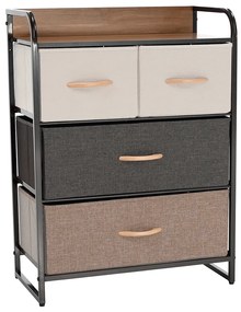 Comodă cu sertare din material textil HAZEL TIP 2,maro, M