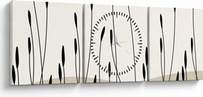 Tablou - Pajiște grafică N⁰3 (cu ceas) (90x30 cm)