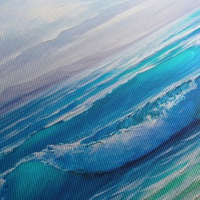 Tablou - Pictură în ulei de mare cu pescăruși (90x60 cm)