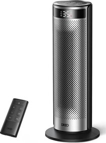 Aeroterma coloana DREO Solaris 628, 2000 W, Pana la 25 m², 5 moduri, 5-35°C, HeatShield360, Timer, Negru/gri