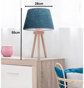 Lampă de masă Duolla BOUCLE 1xE27/15W/230V d. 28 cm turcoaz/lemn