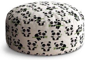 Taburet Circle pande cu rămurică, alb / negru