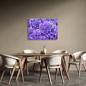 Tablou pe sticlă cu flori violete (70x50 cm)