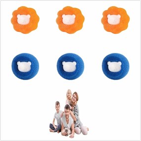 Set de 6 bureti pentru indepartarea parului Finew, albastru/alb/portocaliu, 4,5 x 4 cm