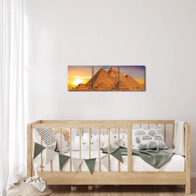 Tablou - Piremidele din Egipt (cu ceas) (90x30 cm)