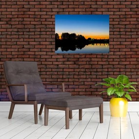 Tablou pe sticlă cu apus de soare (70x50 cm)