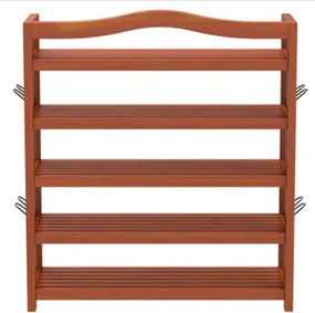 Raft pentru pantofi RUSTIC, 5 polițe, 75x26x82cm, maro natural Casaria