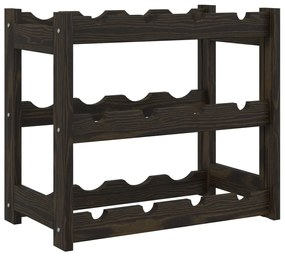 vidaXL Suport sticle de vin, 12 sticle, negru, lemn masiv de pin