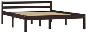 283204 vidaXL Cadru de pat, maro închis, 120 x 200 cm, lemn masiv de pin