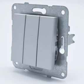 Intrerupator triplu, 10A, IP20, Argintiu, Panasonic Arkedia Slim/Karre Plus