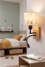 Brilagi - LED Flex. lampă BOBO WOOD 1xE27/25W/230V + LED/3W stejar/negru/alb/animal