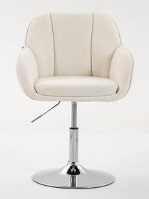 HR2055N Scaun Crem din Boucle cu Bază Cromata