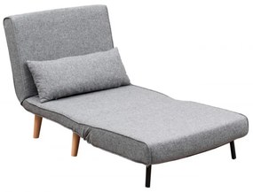 Fotoliu Extensibil Folde Single, Poliester, Gri Deschis