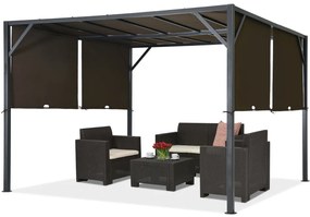 Santorini 4 x 4m maro Garden Point pergolă metalică pentru terasă