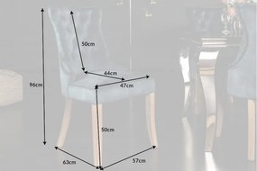 Set 2 scaune stil baroc Castle catifea petrol