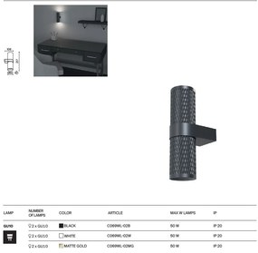Aplica de perete design tehnic Focus negru