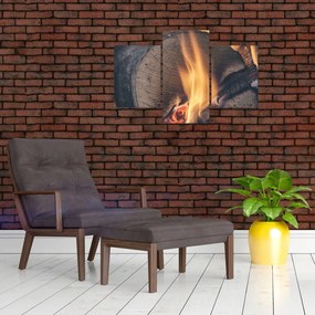 Tablou - Lemn în foc (90x60 cm)