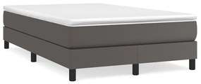 3144253 vidaXL Pat box spring cu saltea, gri, 120x200 cm, piele ecologică