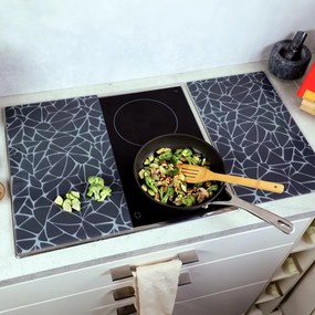 Set 2 protectii pentru blat Kesper 37535, 50 x 28,5 cm, sticla, negru/mozaic