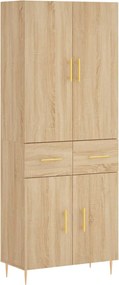 vidaXL Dulap înalt, stejar sonoma, 69,5x34x180 cm, lemn compozit