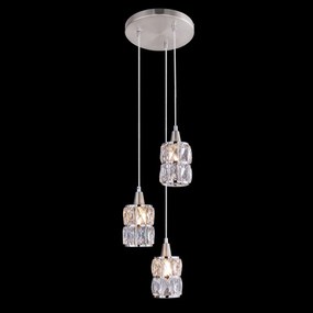 Lustra moderna cu 3 pendule WOLLI nichel/transparent 15760-3 GL