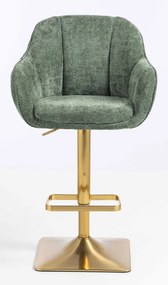 HR2055KW Scaun Verde Salvie Grid Premium cu Bază Aurie