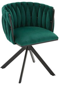 Set de 2 scaune pivotante din catifea, Smarald | Aosom Romania