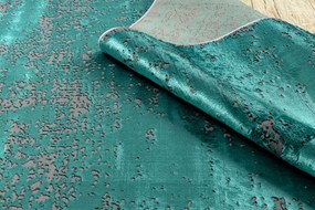 Covor DE LUXE modern 2083 ornament vintage - structural verde / gri - SECUNDAR-COTATI PRODUSUL