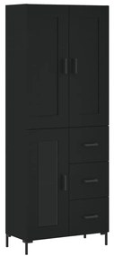 3199938 vidaXL Dulap înalt, negru, 69,5x34x180 cm, lemn compozit