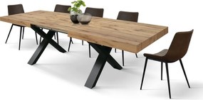 Masa Linda extensibila - BLAT STEJAR RUSTIC, PICIOR NEGRU - 160 CM / 90 CM / H 77