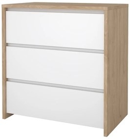 Comodă albă-în culoare naturală cu aspect de lemn de stejar 80x84x48 cm Next – Tvilum